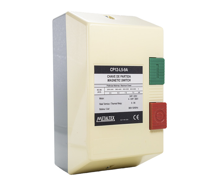 Chave de Partida 6 a 9A - 5,5 kW - 380VCA