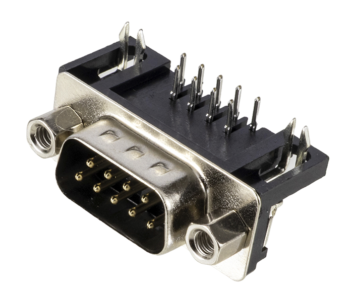 Conector DB para PCI - 9 Vias - 90 Graus - Curto 8,08mm - Macho 