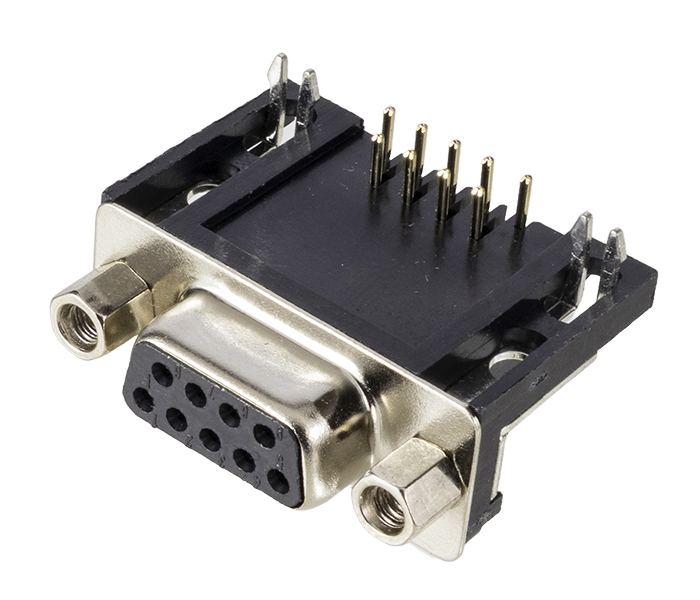 Conector DB para PCI - 9 Vias - 90 Graus - Longo 14,99mm - Fêmea