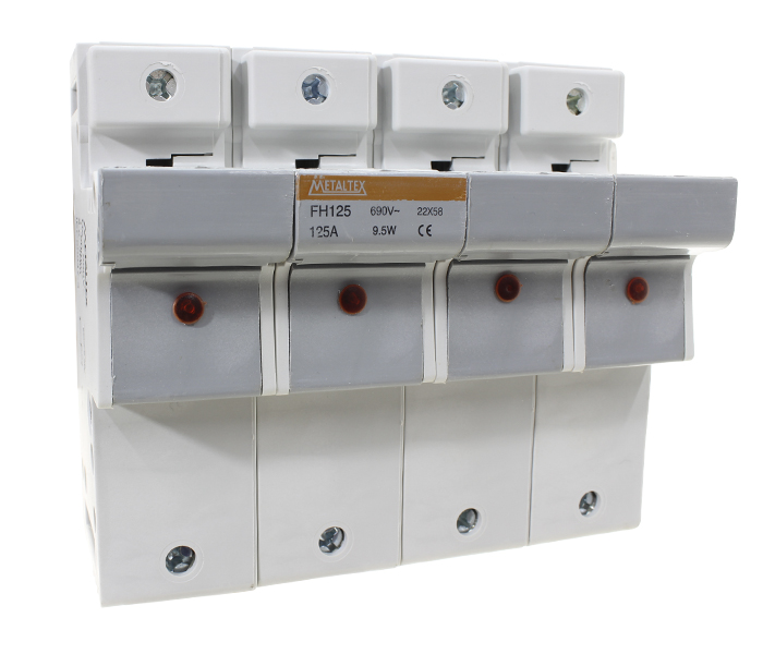Porta Fusível Quadripolar 22x58 Detecção Fusível Aberto - 125A