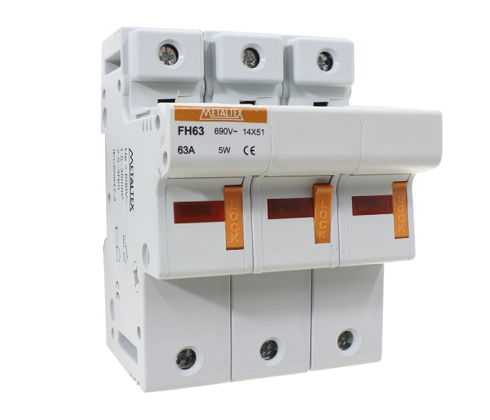 Porta Fusível Tripolar 14x51 Detecção Fusível Aberto - 63A