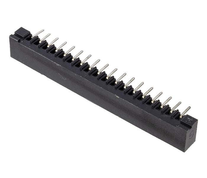 Conector para PCI Flexível - 18 Vias - 90 Graus - Contato Duplo - Passo 2,54mm