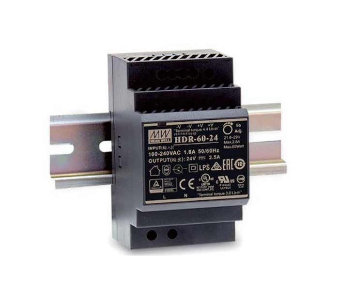 Fonte Chaveada Mean Well 60W Montagem em Trilho DIN - 85/264V 12V-4,5A