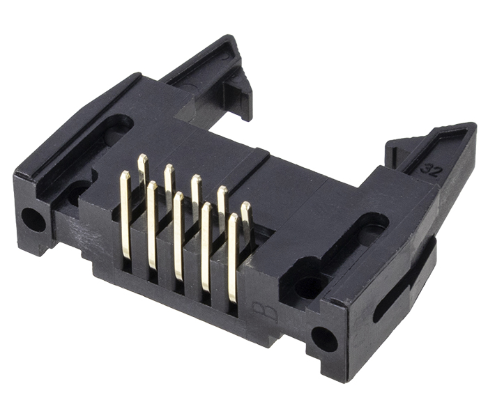 Conector Box Header com Ejetor - 10 Vias 2X5 - 90 Graus - Passo 2,54mm