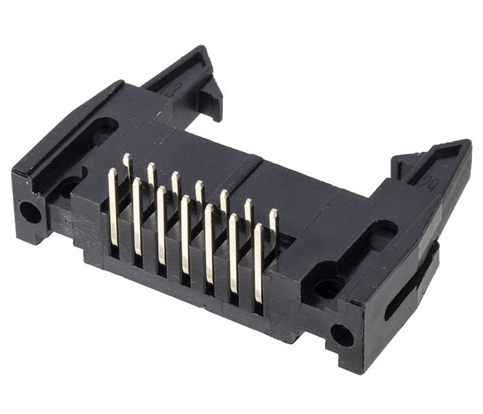 Conector Box Header com Ejetor - 14 Vias 2X7 - 90 Graus - Passo 2,54mm