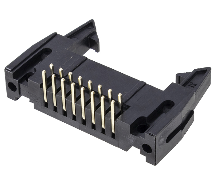 Conector Box Header com Ejetor - 16 Vias 2X8 - 90 Graus - Passo 2,54mm
