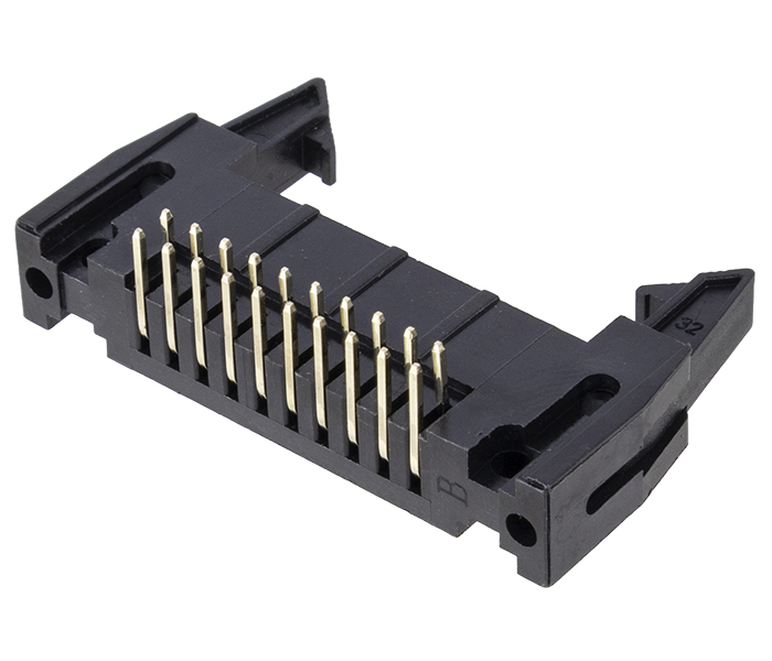 Conector Box Header com Ejetor - 20 Vias 2X10 - 90 Graus - Passo 2,54mm