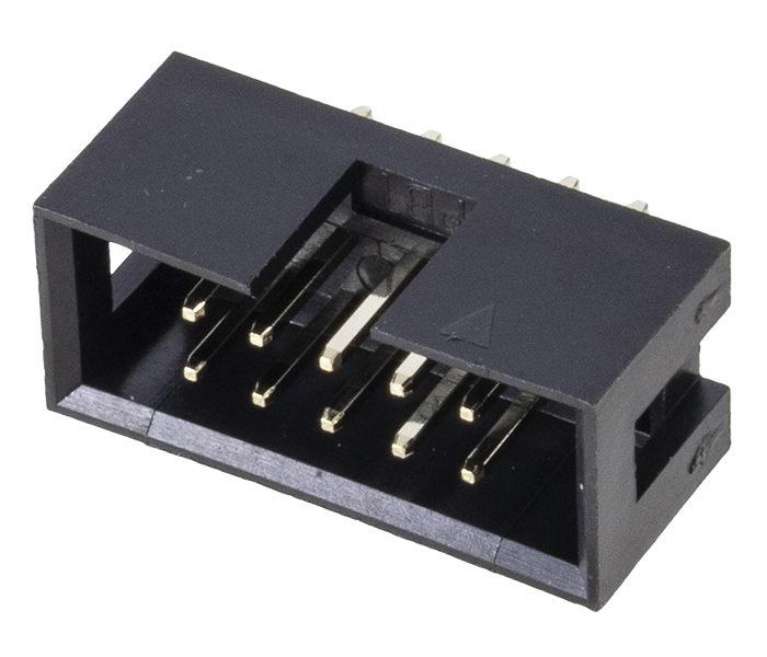 Conector Box Header sem Ejetor - 10 Vias 2X5 - 180 Graus - Passo 2,54mm