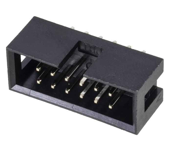 Conector Box Header sem Ejetor - 12 Vias 2X6 - 180 Graus - Passo 2,54mm