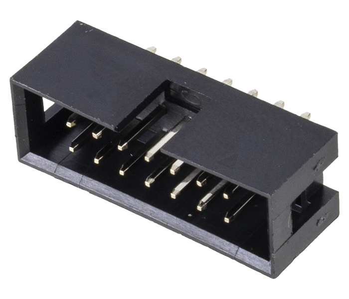 Conector Box Header sem Ejetor - 14 Vias 2X7 - 180 Graus - Passo 2,54mm