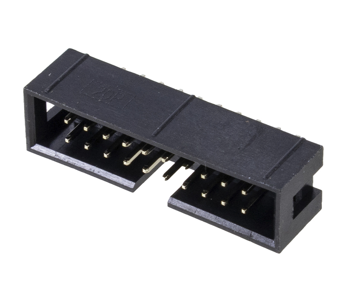 Conector Box Header sem Ejetor - 20 Vias 2X10 - 180 Graus - Passo 2,54mm