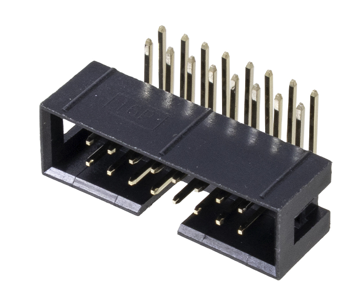 Conector Box Header sem Ejetor - 16 Vias 2X8 - 90 Graus - Passo 2,54mm