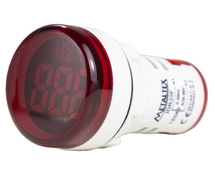 Indicador Digital Redondo de Frequência 0-99 Hz 22mm - 50/380VCA - Vermelho