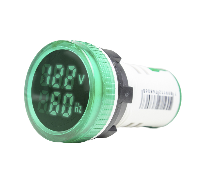 Indicador Digital Redondo de Tensão e Frequência 0-99 Hz 22mm - 50/500VCA - Verde