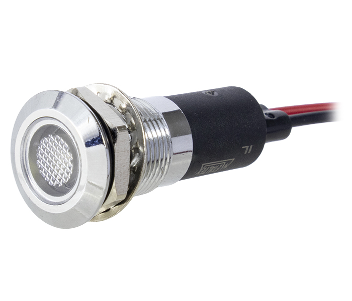 Sinalizador Miniatura Metálico LED 12mm - 24VCA/VCC - Branco