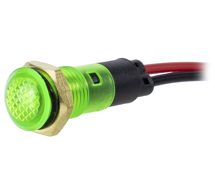 Sinalizador Miniatura LED 8mm - 12VCA/VCC - Verde