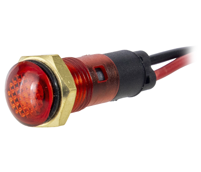 Sinalizador Miniatura LED 8mm - 12VCA/VCC - Vermelho