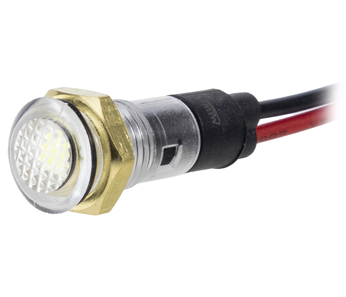Sinalizador Miniatura LED 8mm - 12VCA/VCC - Branco