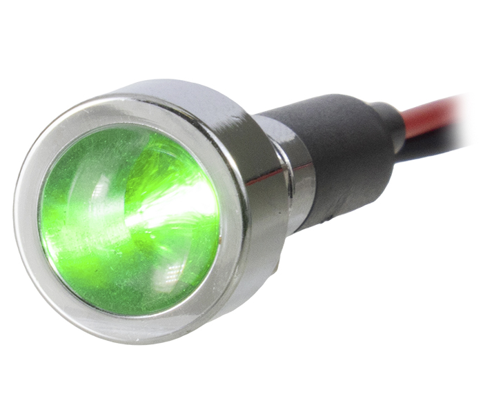Sinalizador Miniatura Metálico LED 8mm - 220VCA - Verde