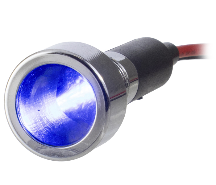 Sinalizador Miniatura Metálico LED 8mm - 24VCA/VCC - Azul