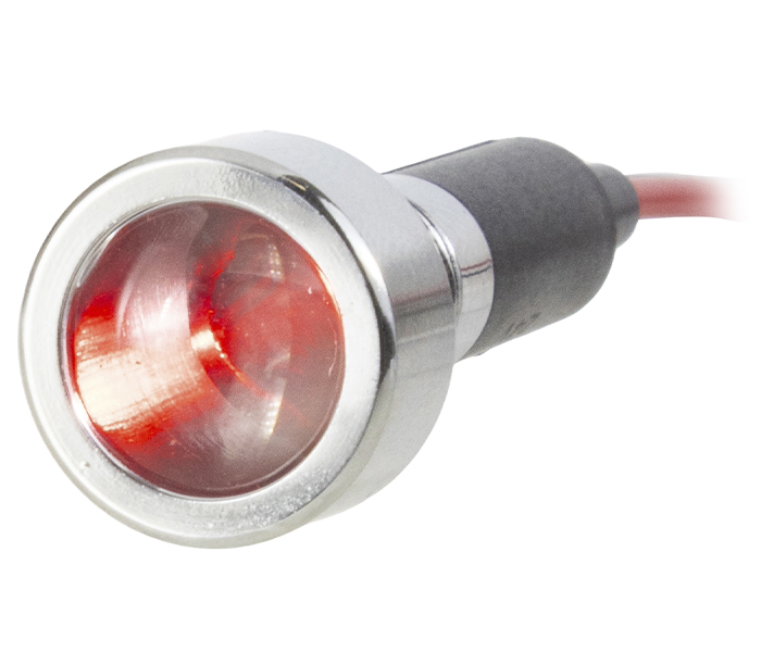 Sinalizador Miniatura Metálico LED 8mm - 24VCA/VCC - Vermelho