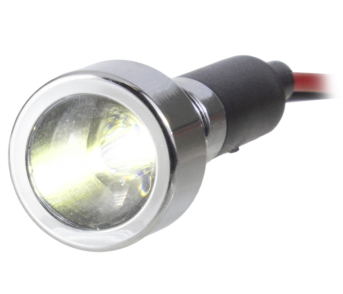 Sinalizador Miniatura Metálico LED 8mm - 24VCA/VCC - Branco