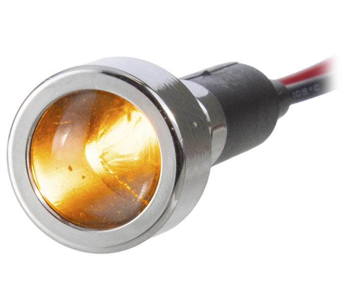Sinalizador Miniatura Metálico LED 8mm - 24VCA/VCC - Amarelo