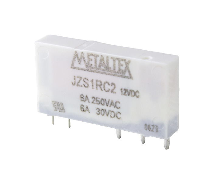 Relé Miniatura de Potência 1 REV - Bobina de 12VCC - Capacidade de 6A - Terminais para PCI