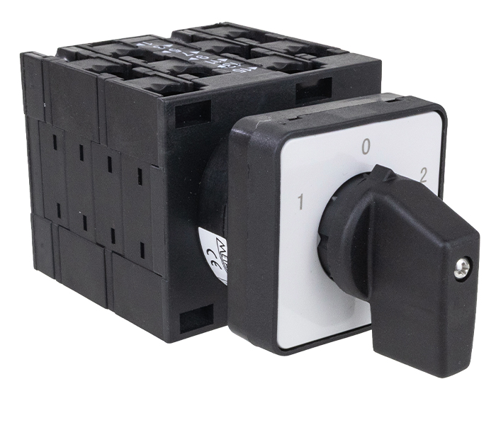 Chave Comutadora Tetrapolar 1-0-2 40A - Montagem em Painel - Preta