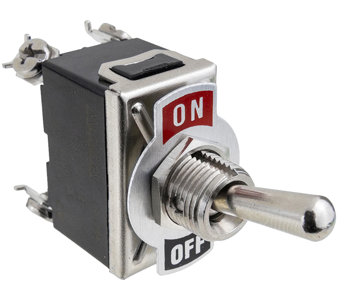 Chave Alavanca Bipolar para Painel On-Off 12,2mm - 15A - 250VCA - Terminais Parafuso