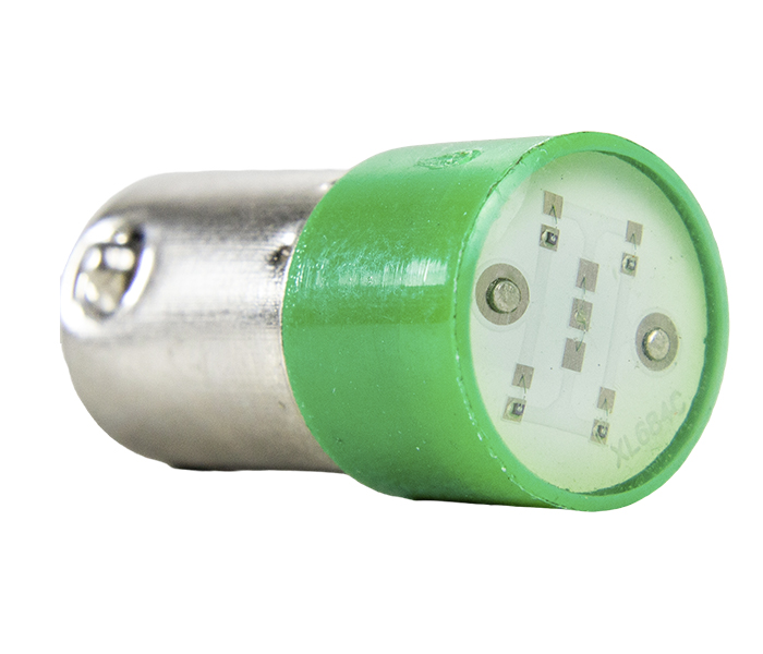Lâmpada de LED para Soquete BA9S - 24VCA/VCC - Verde
