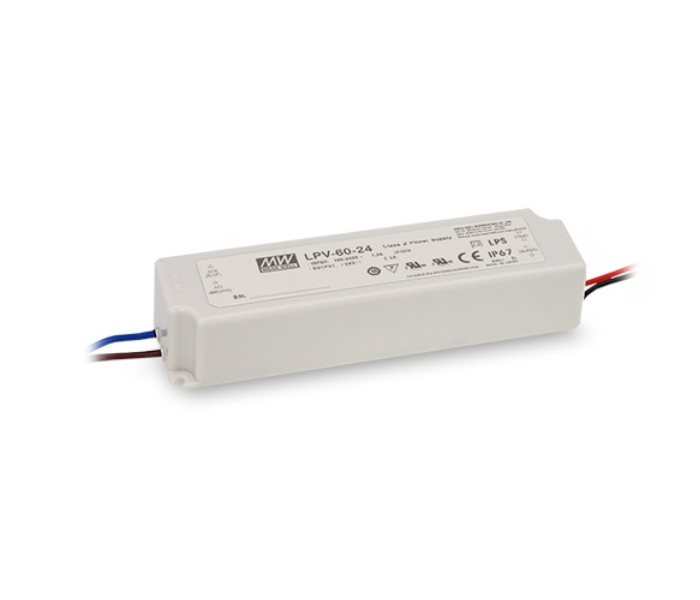Fonte para LED Mean Well 60W - 90/264VCA/127-370VDC 24V-0-0-2,5A