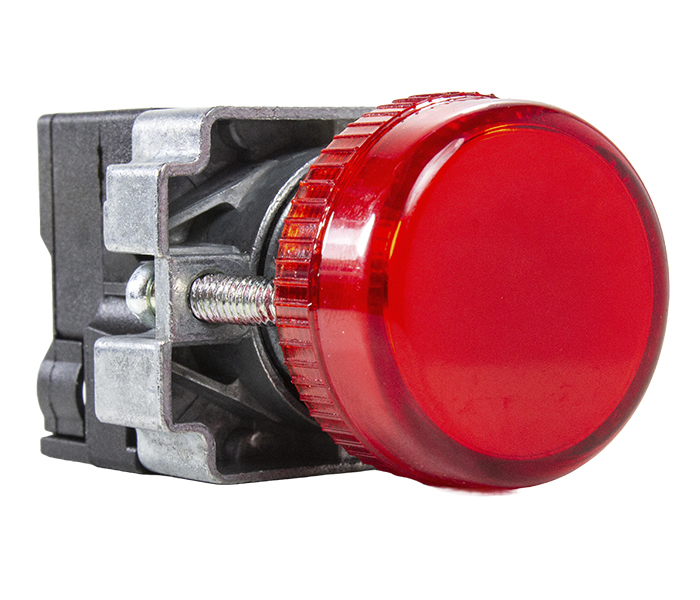 Sinalizador Redondo LED Metálico 22mm - 220VCA - Vermelho