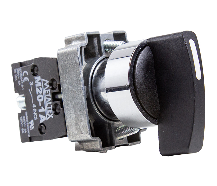Chave Seletora Knob Longo 3 Posições Fixas 22mm - 2NA