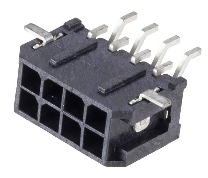 Conector Modular Subminiatura - SMT - 4 Vias - 90 Graus Liso - Passo 3,00mm 