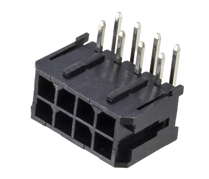 Conector Modular Subminiatura - Macho - 8 Vias - 90 Graus Liso - Passo 3,00mm 