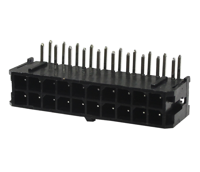 Conector Modular Subminiatura - Macho - 20 Vias - 90 Graus Liso - Passo 3,00mm 
