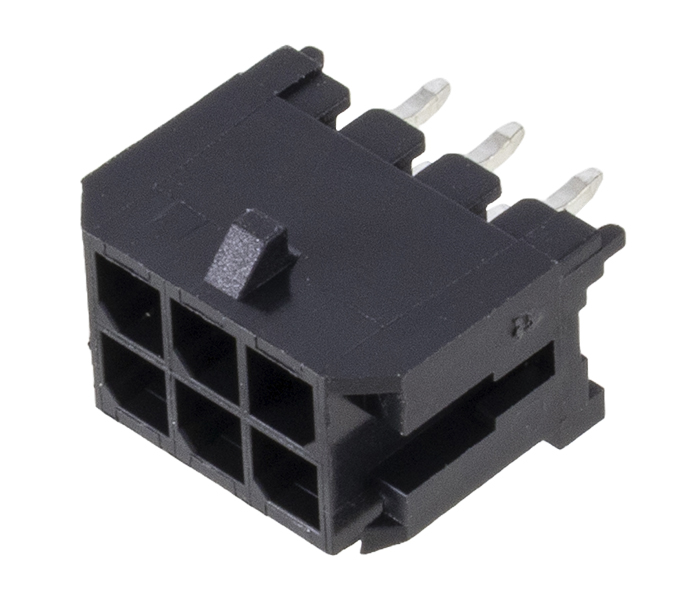 Conector Modular Subminiatura - Macho - 6 Vias - 180 Graus com Travas - Passo 3,00mm 