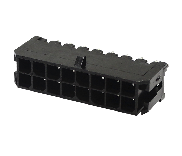 Conector Modular Subminiatura - Macho - 16 Vias - 180 Graus com Travas - Passo 3,00mm 