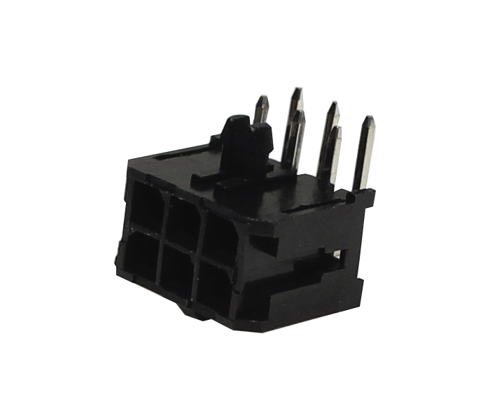 Conector Modular Subminiatura - Macho - 6 Vias - 90 Graus com Travas - Passo 3,00mm 