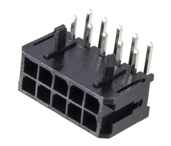 Conector Modular Subminiatura - Macho - 10 Vias - 90 Graus com Travas - Passo 3,00mm 