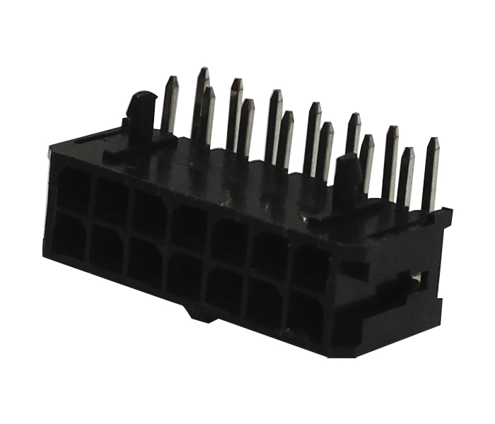 Conector Modular Subminiatura - Macho - 14 Vias - 90 Graus com Travas - Passo 3,00mm 
