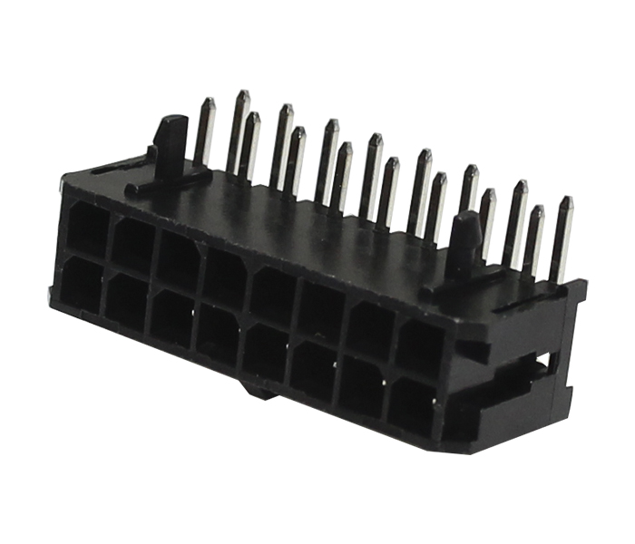 Conector Modular Subminiatura - Macho - 16 Vias - 90 Graus com Travas - Passo 3,00mm 