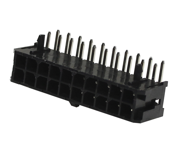 Conector Modular Subminiatura - Macho - 20 Vias - 90 Graus com Travas - Passo 3,00mm 
