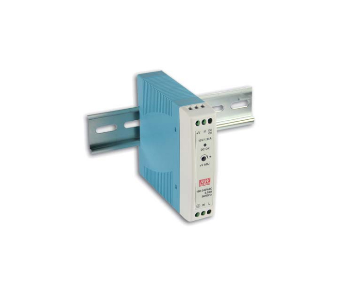 Fonte Chaveada Mean Well 20W Montagem em Trilho DIN - 85/264V 15V 1,3A
