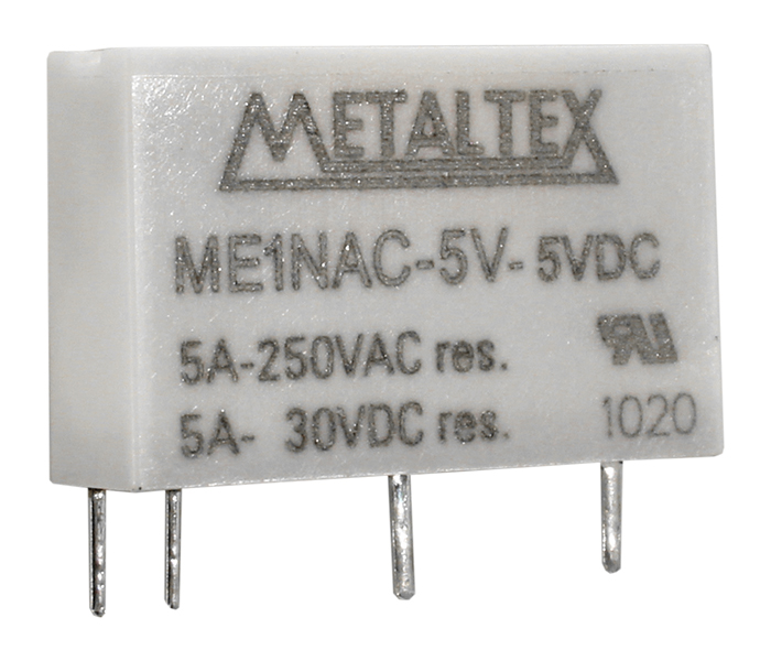 Relé Miniatura de Potência 1NA - Bobina de 5VCC - Capacidade de 5A - Terminais para PCI