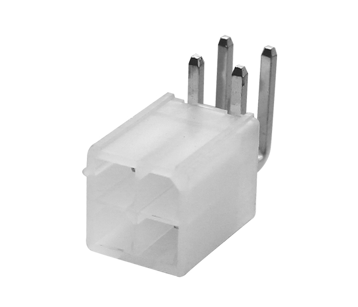 Conector Modular Miniatura - Macho - 4 Vias - 90 Graus Liso - Passo 4,20mm 