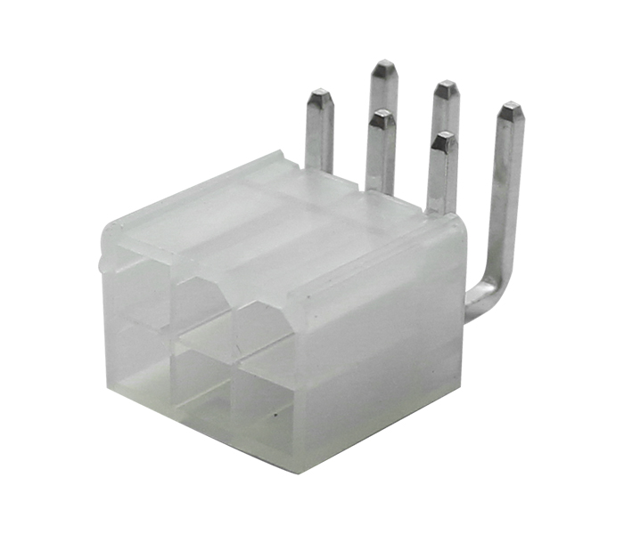 Conector Modular Miniatura - Macho - 6 Vias - 90 Graus Liso - Passo 4,20mm 