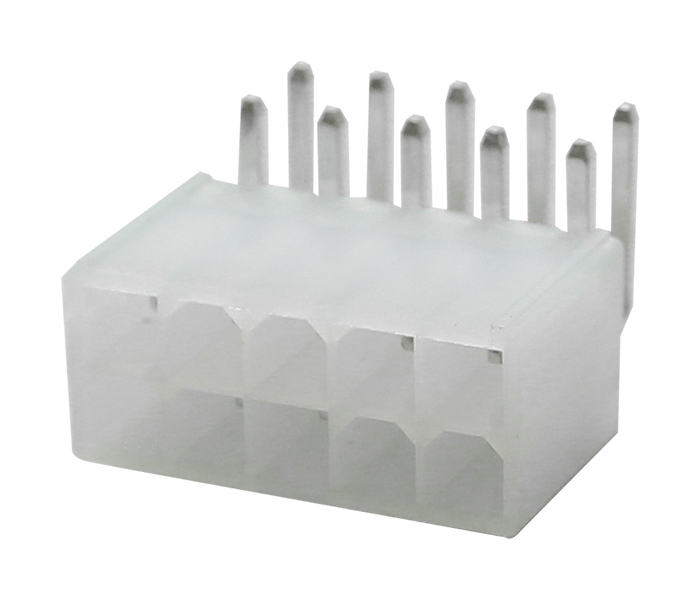 Conector Modular Miniatura - Macho - 10 Vias - 90 Graus Liso - Passo 4,20mm 