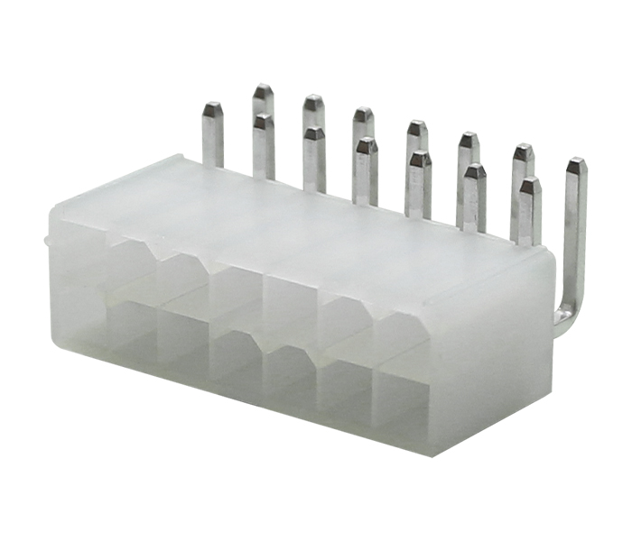 Conector Modular Miniatura - Macho - 14 Vias - 90 Graus Liso - Passo 4,20mm 